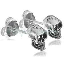 Human Skull Stud Earrings Pair