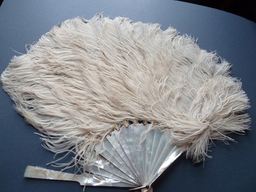Four white ostrich feather - ,