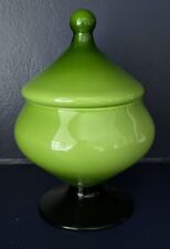 Empoli Green Apothecary Covered Jar Candy Bon Bon Dish