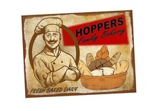 Vintage Bakery Metal Sign, Bakers Vintage Sign, Bakery Bakers Vintage Shop Sign