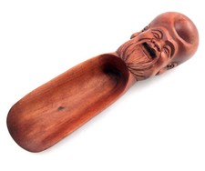 Boxwood Hand Crafted Tea/Coffee Scoop Big Beard Longevity Head Handle #10081501