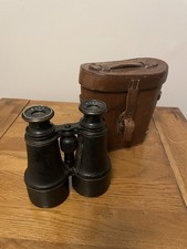 WWI ? British “Army Navy “Binoculars in Leather Case. Ross London