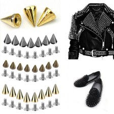 20/100 Sets Punk Cone Spikes Screwback Studs DIY Leather Clothing Jacket craftX