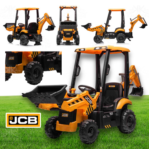 Kids electric ride car jcb - on,