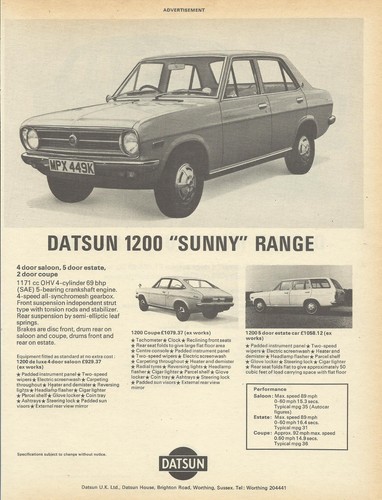 Datsun 1200 sunny saloon - datsun,