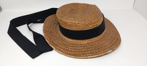 Genuine vintage straw boater - straw,