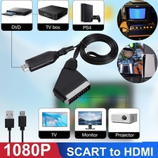 Scart to HDMI Compatible Cable Converter Video Audio Adapter for HD TV DVD Game