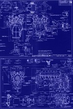 ROLLS ROYCE MERLIN ENGINE BLUEPRINT PLANS RARE PERIOD DRAWINGS WW2 DVD V-12 rare