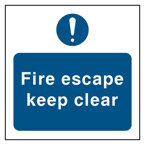 Fire escape keep clear - fire,