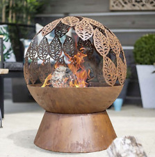 Fire Pit for Garden -La Hacienda Leaves Fire Globe- Patio Heater- Oxidised Steel