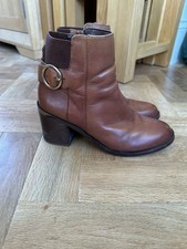 Women's Aldo Brown Leather Ankle Boots UK Size 4