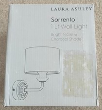 LAURA ASHLEY Sorrento 1 Arm Wall Light Bright Nickel / Charcoal NEW, BOXED!
