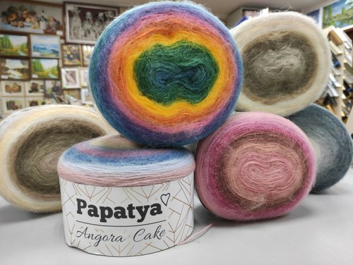 Papatya angora wool yarn cake - wool,