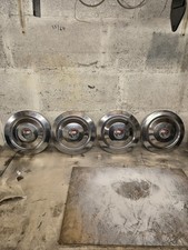 Triumph TR2, TR3, TR3A Steel Wheel Hub Caps Including Centre Caps. Set Of 4.