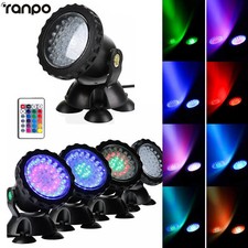 RGB 36 LED IR Remote Garden Pond Spotlight Underwater Light Aquariums Pool Lamps