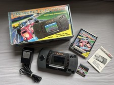 Atari Lynx 2 Handheld Console with Checkered Flag and Power Lead