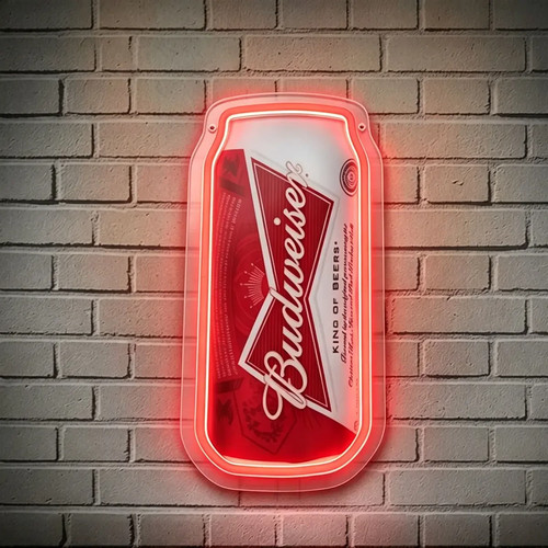 Budweiser beer can - can, neon