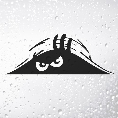 Peeking monster funny car - monster,