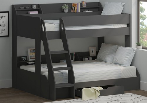 Marion grey triple bunk - grey, bed