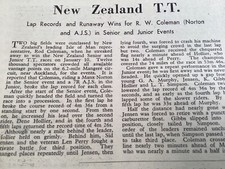 AJS 7R NORTON N.Z T.T. 1953 MOTORCYCLE ARTICLE.