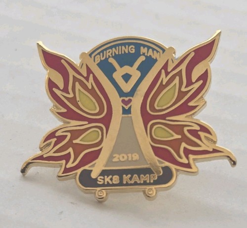 Burning man swag - man, pin
