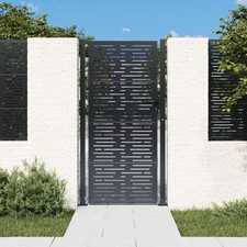 Garden Gate Anthracite 105x180 cm Galvanised Powder-Coated Steel 80cm Lockable.