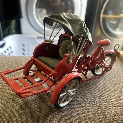 Miniature red rickshaw with - miniature,