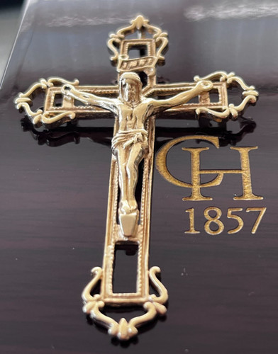 9ct gold large - gold, crucifix