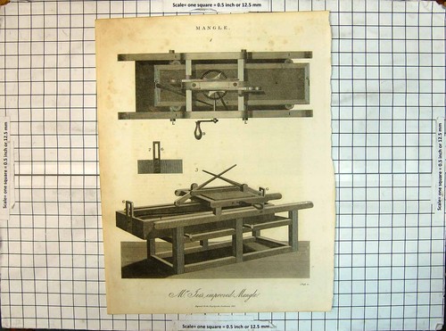 Original old antique print - old,