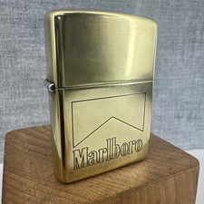 Zippo 1997 "MARLBORO" Petrol Lighter - Solid Brass - Excellent - new flint