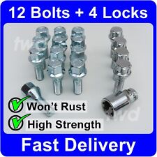 16 x ALLOY WHEEL BOLTS + LOCKS FOR VAUXHALL (M12x1.5) STUD SCREW LUG NUTS b[H3b]