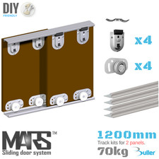 Sliding Door Track System 2 Door Gear Set For Wardrobe Mars 70 kg / 1200 mm