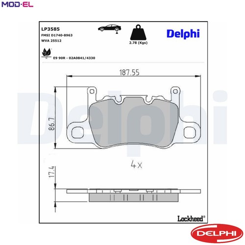 Brake pad set disc - set,
