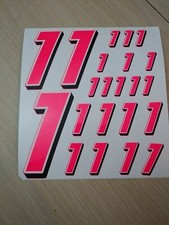 Fluorescent Pink W/Blk #1's  Racing Numbers Vinyl Decal Sheet 1/10-1/12 slash
