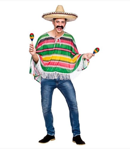 Mexican multicoloured poncho - multicoloured,