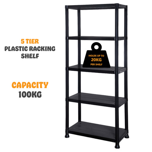 Tier plastic shelving unit - plastic,