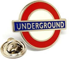 London Underground Sign Metal Enamel Pin Badge City Tube Train Station Travel