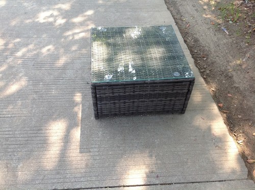 Rattan square coffee table