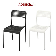 IKEA ADDE Tables Chairs Tufted Seat Steel Legs Home Office Study  White/Black