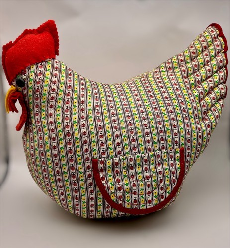 Vtg stuffed patchwork rooster - patchwork,