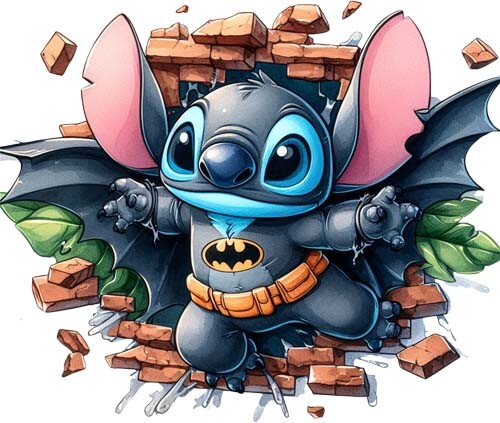 Inspired stitch batman wall - inspired,