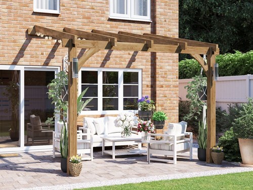 Wooden lean pergola - lean, to
