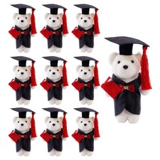 10pcs Graduation Bear Dolls With Hat And Gown For Collector Graduation Ceremony