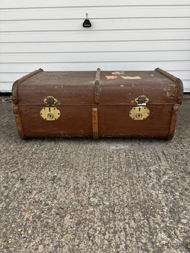 Large antique steamer trunk - large,