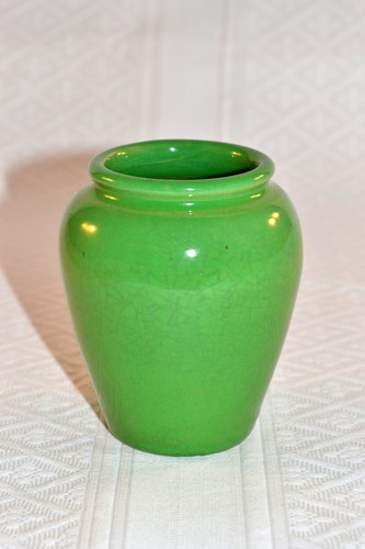 Green stoneware vase - green,