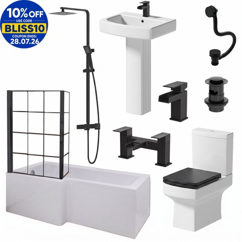 Complete bathroom suite - bathroom, black