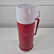 Vintage THERMOS Red Glass Lined 0.5 Liter Made in England Camping Picnic !!