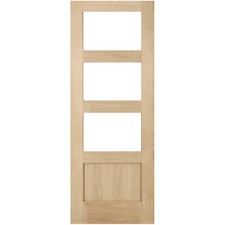 internal door glass oak shaker 3 light clear glass composite, 3 light 1 panel