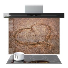 Kitchen Glass Splashback Toughened Tile Cooker  ANY SIZE Heart Love Beach