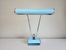 Eileen Gray Jumo No.71 lamp. Pale blue/Chrome. Art Deco design classic.